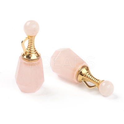 Faceted Natural Rose Quartz Pendants G-H252-A04-1
