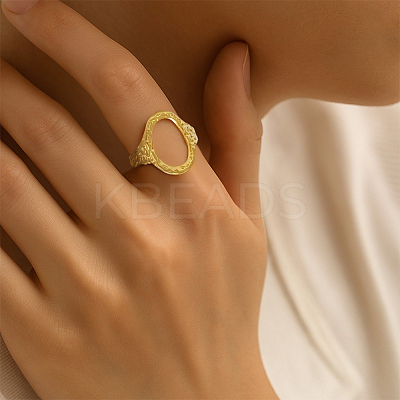 2 Colors 304 Stainless Steel Adjustable Cuff Rings for Women RJEW-HY0001-31A-1