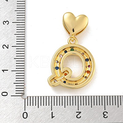 Brass Micro Pave Colorful Cubic Zirconia Pendants KK-P281-01G-Q-1