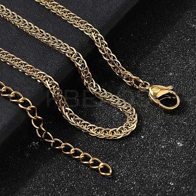 3MM 304 Stainless Steel Wheat Chain Necklaces for Men LS-STAS-V011-03D-G-1