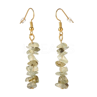 Natural Prehnite Chip Beaded Dangle Earrings EJEW-JE04788-11-1