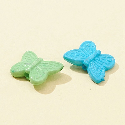 100Pcs Opaque Acrylic Beads MACR-FS0001-57-1