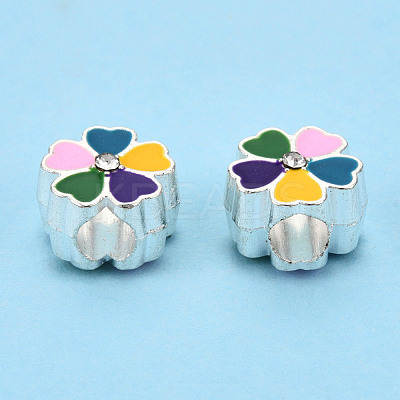 Alloy Enamel European Beads MPDL-T005-005F-RS-1