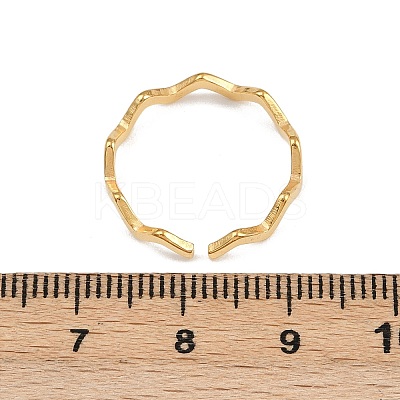 304 Stainless Steel Open Cuff Rings for Women RJEW-K303-08G-1