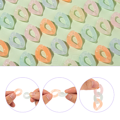 150Pcs 6 Colors Imitation Jelly Acrylic Linking Rings JACR-CJ0001-01-1