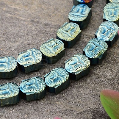 Electroplated Buddha Non-magnetic Synthetic Hematite Bead Strands G-E295-12D-1