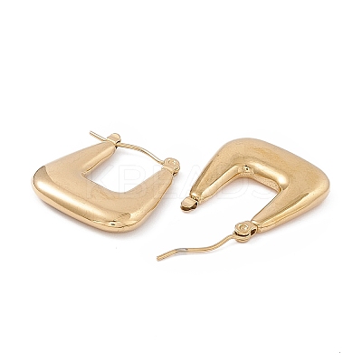 Ion Plating(IP) 304 Stainless Steel Trapezoid Thick Hoop Earrings for Women EJEW-B018-07G-1