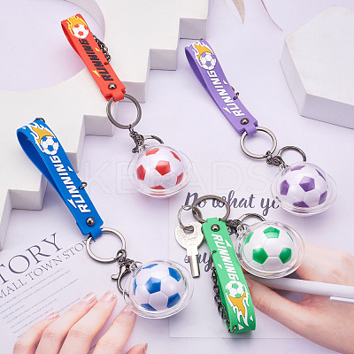 Soccer Keychain Cool Soccer Ball Keychain with Inspirational Quotes Mini Soccer Balls Team Sports Football Keychains for Boys Soccer Party Favors Toys Decorations JX297C-1