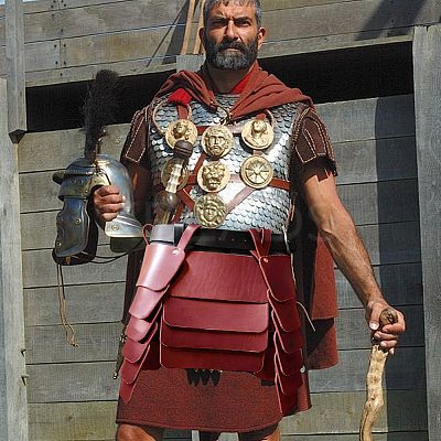 Medieval Viking PU Leather Belt Skirt AJEW-WH20077-031B-1