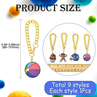 9Pcs 9 Styles Ball Game PVC Plastic Cup Charms HJEW-CJ0001-18-1