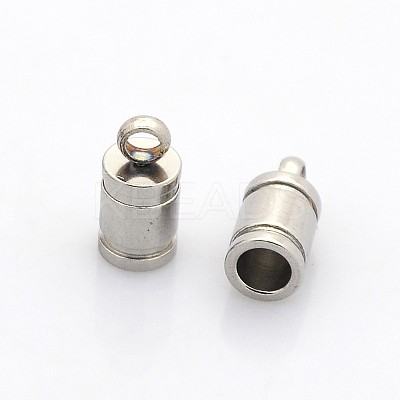 Tarnish Resistant 201 Stainless Steel Cord Ends STAS-N034-07-1