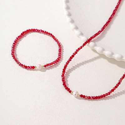 Glass Beaded Stretch Bracelets & Beaded Necklaces SS0956-1-1