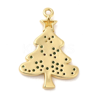 Rack Plating Brass Pave Cubic Zirconia Pendants X-KK-R150-08G-01-1