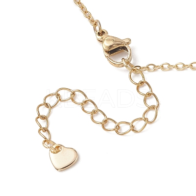 Natural Baroque Pearl Keshi Pearl Flat Round Pendant 304 Stainless Steel Cable Chain Necklaces NJEW-JN05892-1