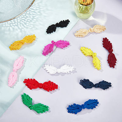 28sets 7 color Handmade Chinese Frogs Knots Buttons Sets BUTT-NB0001-38-1-1