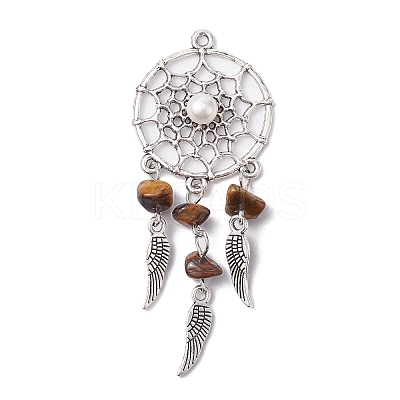 Mixed Gemstone Chip Big Pendants PALLOY-JF02294-1