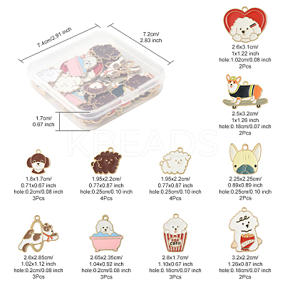 28Pcs 10 Styles Alloy Enamel Pendants ENAM-FS0003-09-1