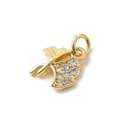 Brass Micro Pave Cubic Zirconia Pendants KK-Z135-01G-03-1