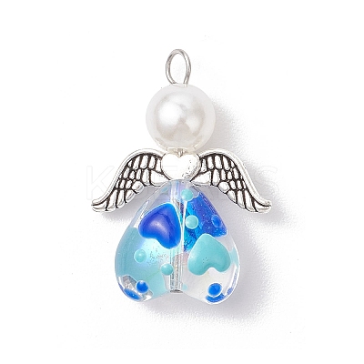 Glass Enamel Beads Pendants PALLOY-JF04137-02-1