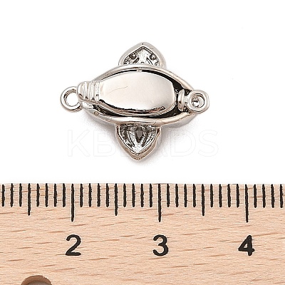 Brass Micro Pave Clear Cubic Zirconia Box Clasps KK-C075-22P-1