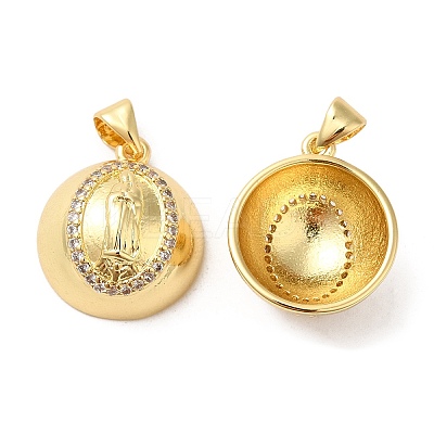 Brass with Cubic Zirconia Pendants KK-K339-02G-1