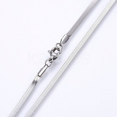 Tarnish Resistant 304 Stainless Steel Herringbone Chain Necklaces NJEW-P226-09P-1