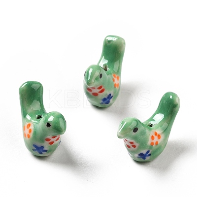 Handmade Printed Porcelain Beads PORC-F005-04A-1
