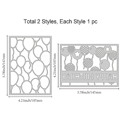 2Pcs 2 Styles Carbon Steel Cutting Dies Stencils DIY-WH0309-767-1