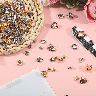 180Pcs 6 Styles Iron Rivets IFIN-CA0001-65-1