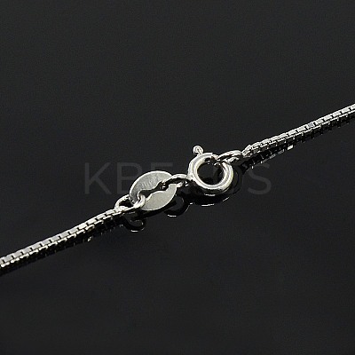 Anti-Tarnish Rhodium Plated 925 Sterling Silver Necklaces STER-M034-40B-1