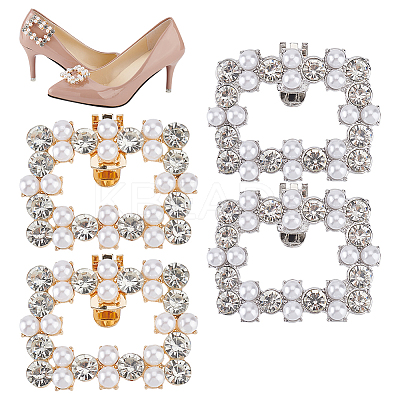 2 Styles Alloy Rhinestone Shoe Decorations FIND-GO0002-29-1