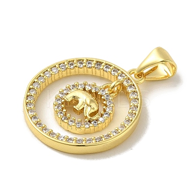 Brass Micro Pave Cubic Zirconia Pendants KK-Z042-22G-1