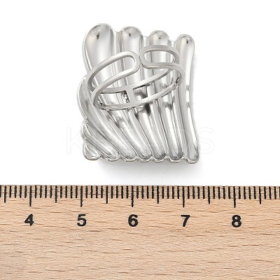 304 Stainless Steel Cuff Rings LS-RJEW-D306-10P-1