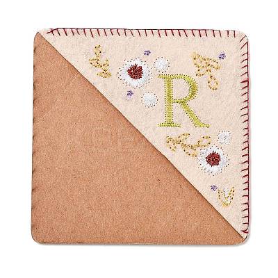 4Pcs Letter Personalized Hand Embroidered Corner Bookmarks JX587R-1