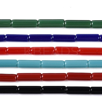 Opaque Solid Color Glass Beads Strands GLAA-N070-01A-CM-1