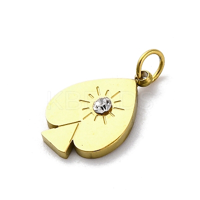 304 Stainless Steel Crystal Rhinestone Pendants STAS-E550-18G-1