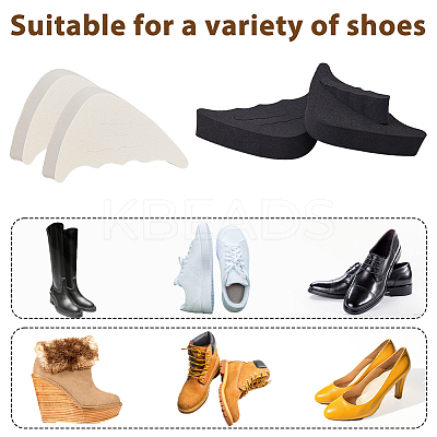 14 Pairs 2 Colors Rubber Adjustable Shoe Filler FIND-HS0001-99-1