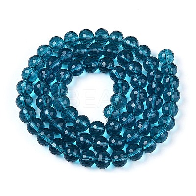 Transparent Glass Bead Strands GLAA-R095-8mm-27-1