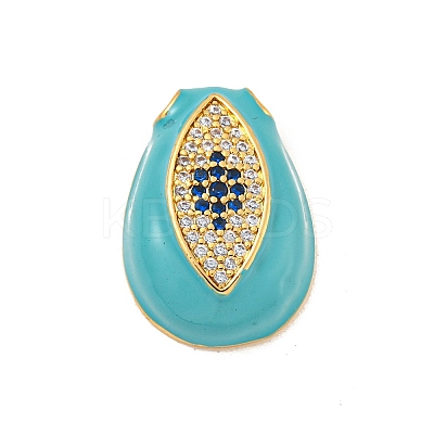 Rack Plating Brass Micro Pave Cubic Zirconia Pendants KK-P277-28G-05-1