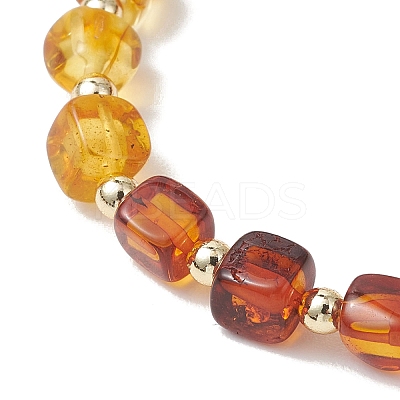 Natural Amber Beads Stretch Bracelets for Women BJEW-JB13255-1