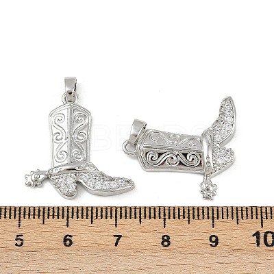 Brass Micro Pave Cubic Zirconia Pendants KK-F908-18P-1