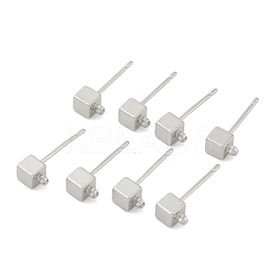SHEGRACE Brass Cube Stud Earring Findings XGR0106P-121P-1