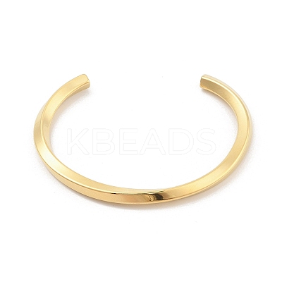 Ion Plating(IP) 304 Stainless Steel Cuff Bangles for Women BJEW-K252-05G-1