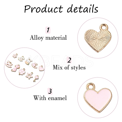 30Pcs 15 Styles Alloy Enamel Pendants ENAM-YW0004-25-1
