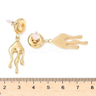 304 Stainless Steel Dangle Stud Earrings LS-EJEW-S264-02G-1