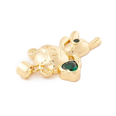 Rack Plating Brass Micro Pave Cubic Zirconia Pendants ZIRC-I057-36G-1