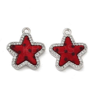 Brass Micro Pave Cubic Zirconia Pendants KK-C158-03B-P-1
