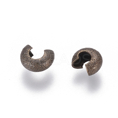 Brass Crimp Beads Covers KK-G016-AB-1