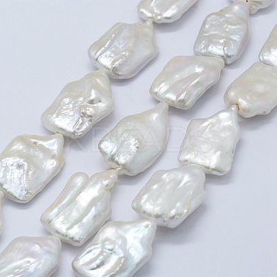 Natural Baroque Pearl Keshi Pearl Beads Strands PEAR-K004-35-1