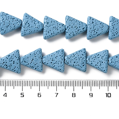 Triangle Dyed Natural Lava Rock Beads Strands G-O126-04A-07-1